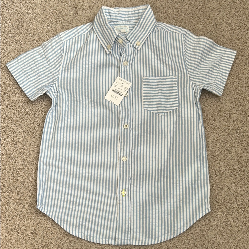 NWT J. CrewCrewcuts Striped Seersucker Shirt, 6-7 (small)